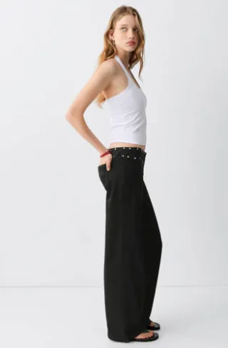 Mango TEEN wide leg jeans - zwart, foto 2