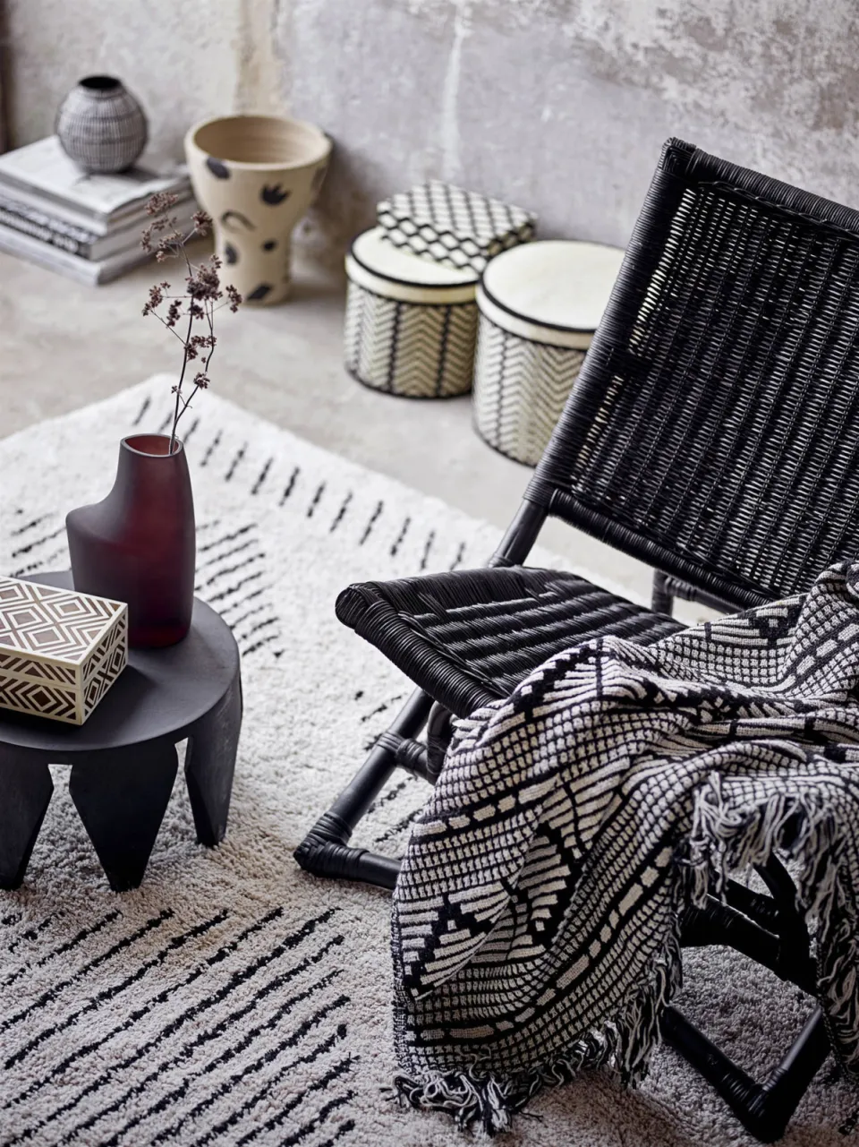Bloomingville plaid zwart, foto 6