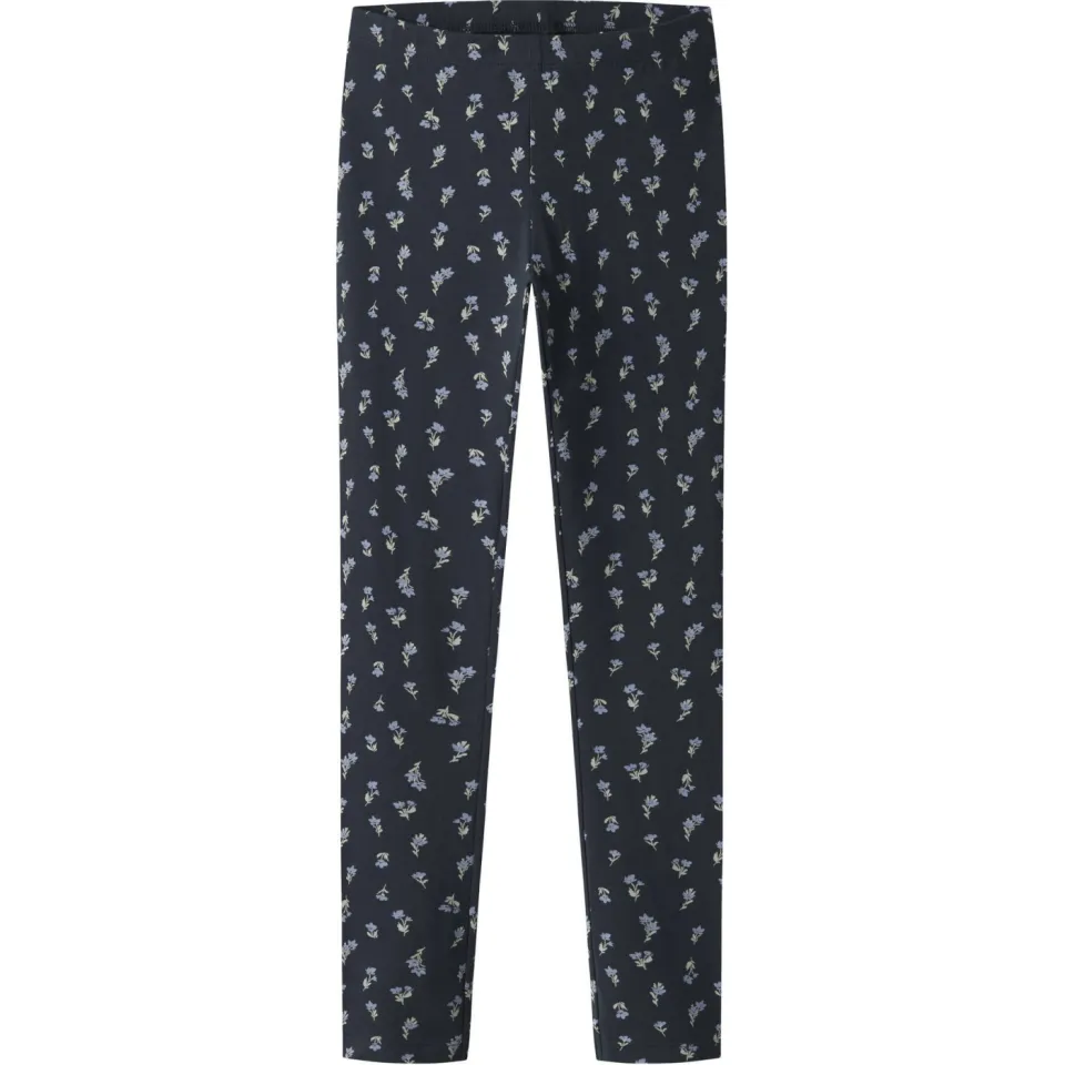 NAME IT slim gebloemde legging donkerblauw, foto 2