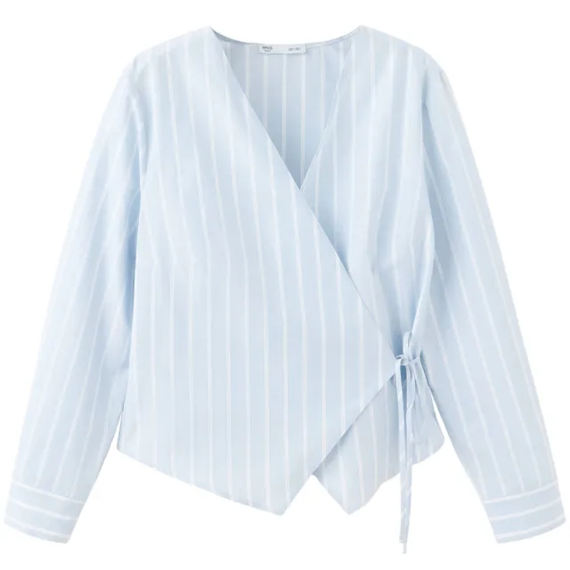 Mango gestreepte blousetop lichtblauw lichtblauw/ecru, foto 2