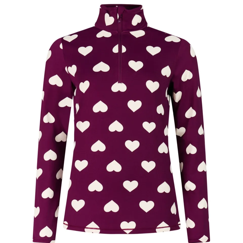 Protest PRTSwana fleece outdoor sweater met hartjes - donkerpaars, foto 2