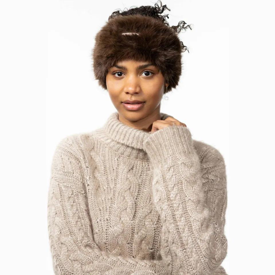 Barts hoofdband Angeliqa van imitatiebont donkerbruin, foto 3