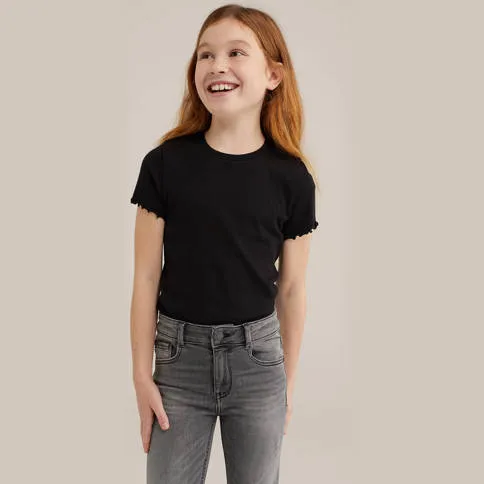 WE Fashion T-shirt zwart meisjes, foto 4