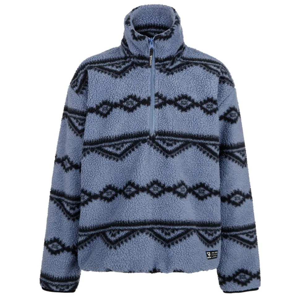 Brunotti Kennety fleece outdoor sweater met opstaande kraag - blauw, foto 2