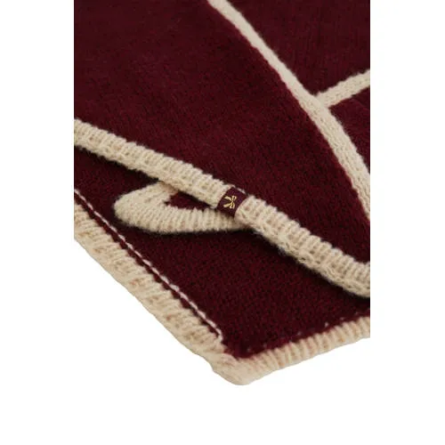 WE Fashion sjaal donkerrood beige, foto 5