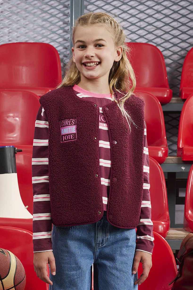 Z8 kids teddy gilet Lilou donkerrood, foto 6