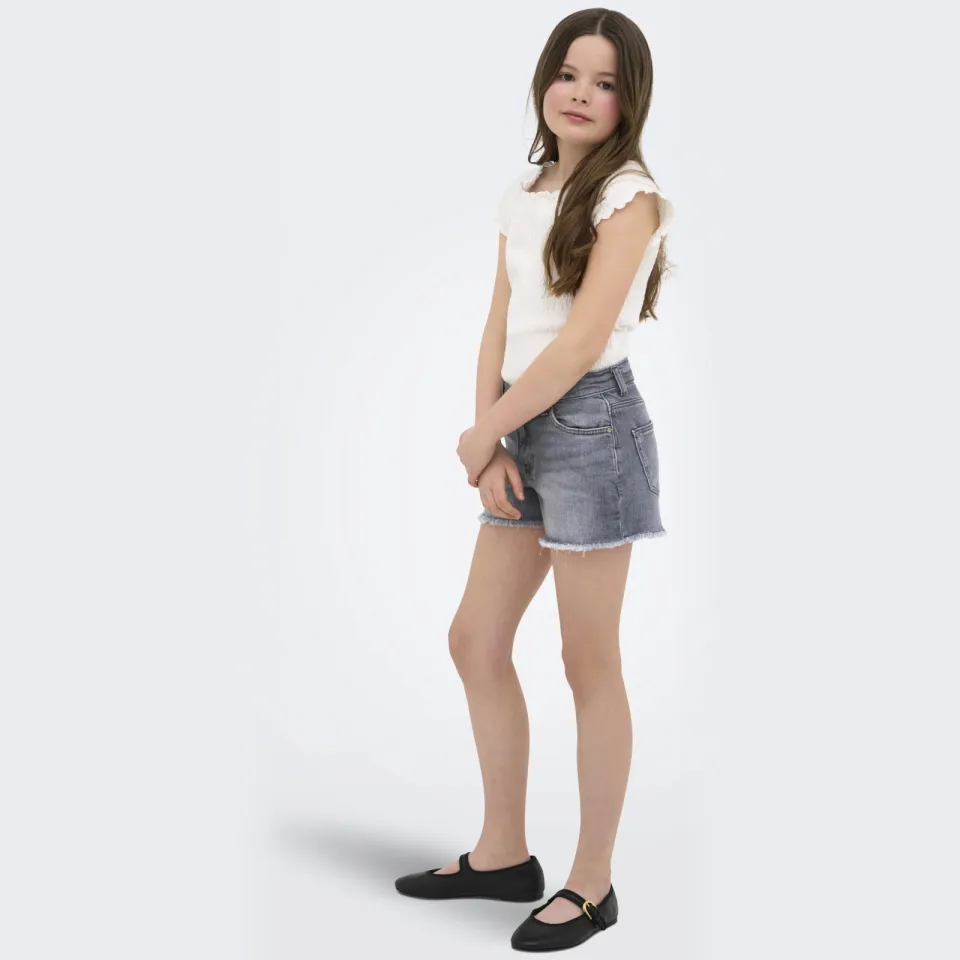 Only KIDS GIRL jeansshort medium grey denim