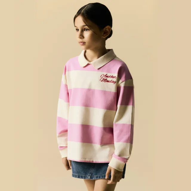 NAME IT KIDS gestreepte sweater - roze Roze/wit