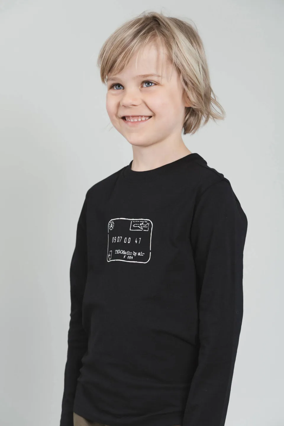 TYGO & vito jersey longsleeve met print zwart, foto 3