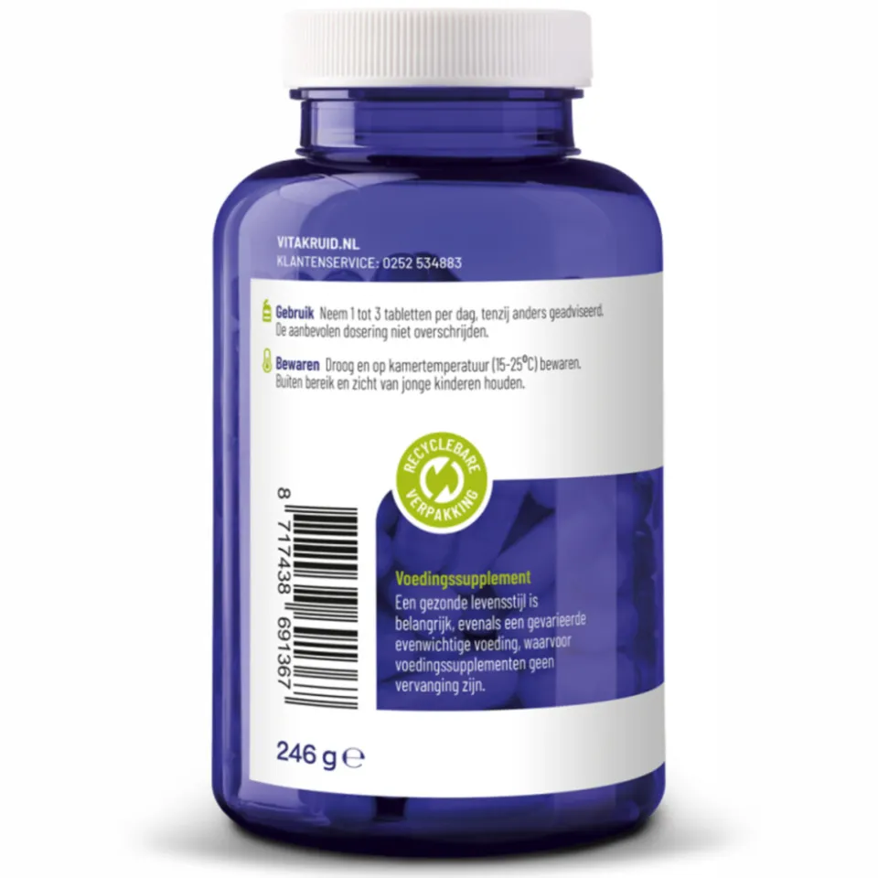 Vitakruid Magnesium 150 bisglycinaat met taurine tabletten, foto 2