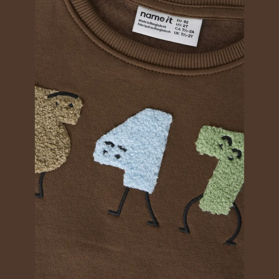 NAME IT MINI sweater met print - bruin, foto 7