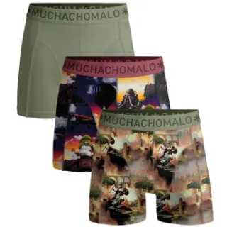 Muchachomalo boxershorts met print groen/rood (set van 3)