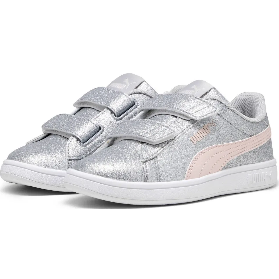 Puma Smash 3.0 Glitz Glam sneakers lichtgrijs/roze, foto 3
