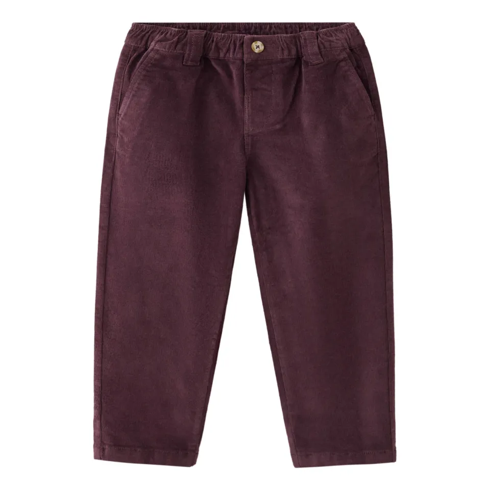 Mango Kids corduroy casual broek donkerrood, foto 2