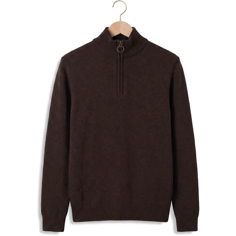 Barbour Heren Truien & Vesten Holden Half Zip Knitted Jumper Knitwear - Bruin, foto 3