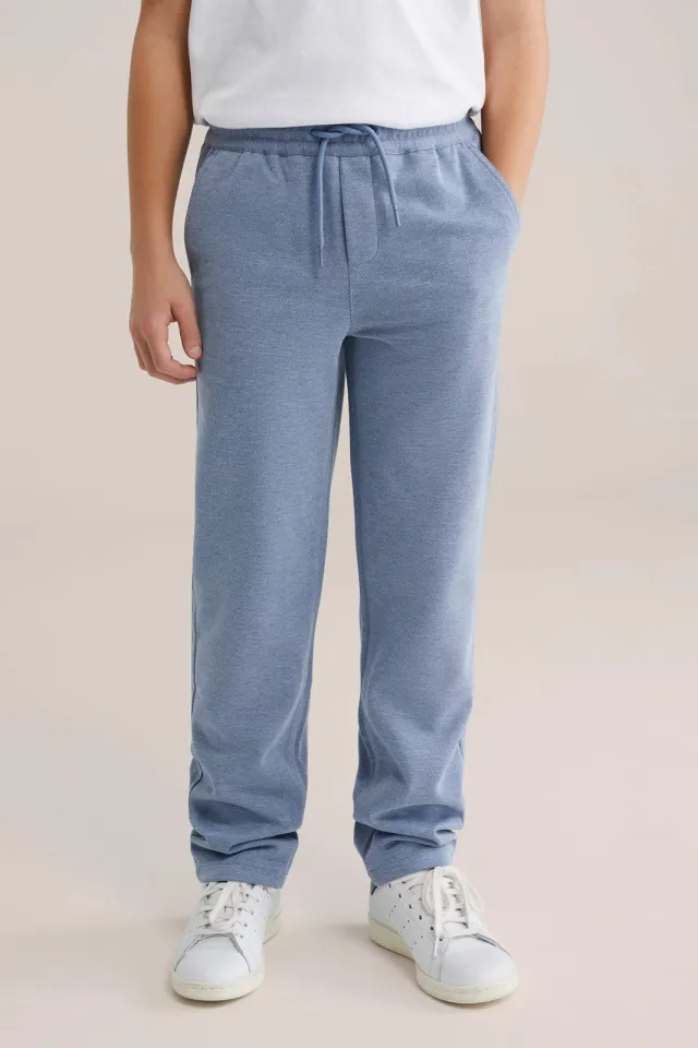 WE Fashion tapered casual broek lichtblauw, foto 3