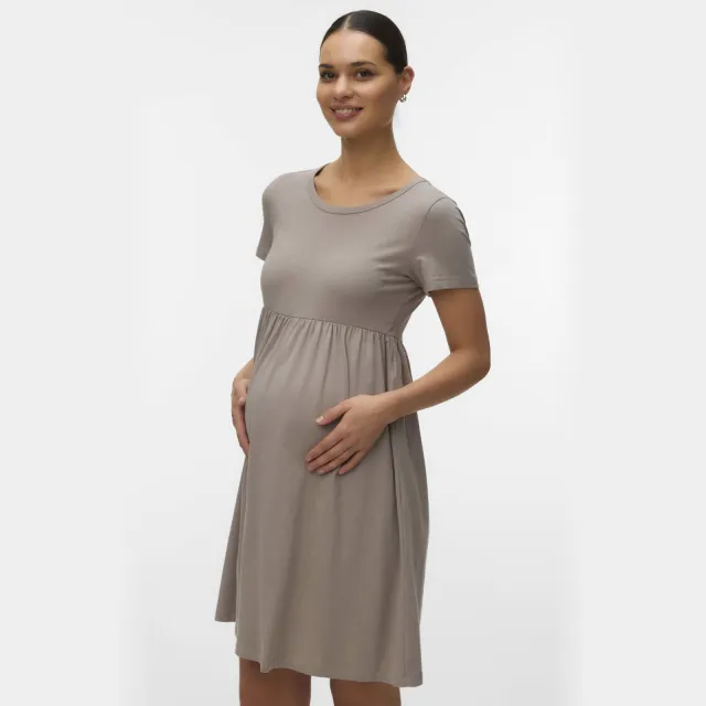 Mamalicious zwangerschapsjurk beige