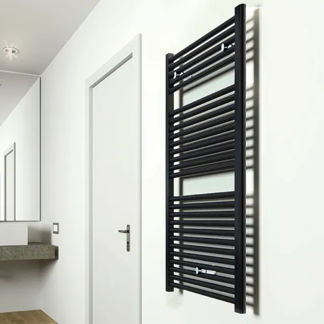 Wiesbaden Elara sierradiator Mat Zwart 1185x600 Middenonder aansluiting