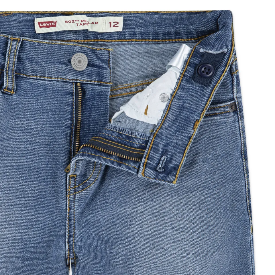 Levi's straight leg regular waist tapered jeans medium blue denim, foto 4