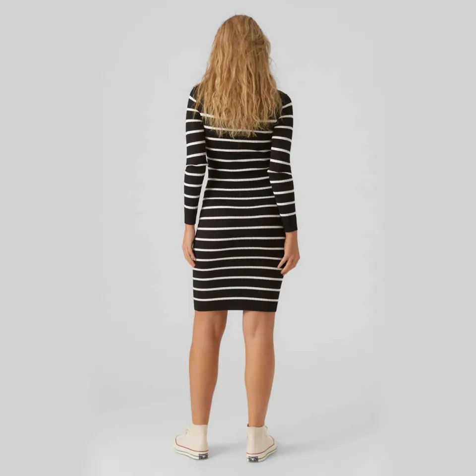 Mamalicious gestreepte midi jurk MLNEWSIV zwart/wit, foto 4