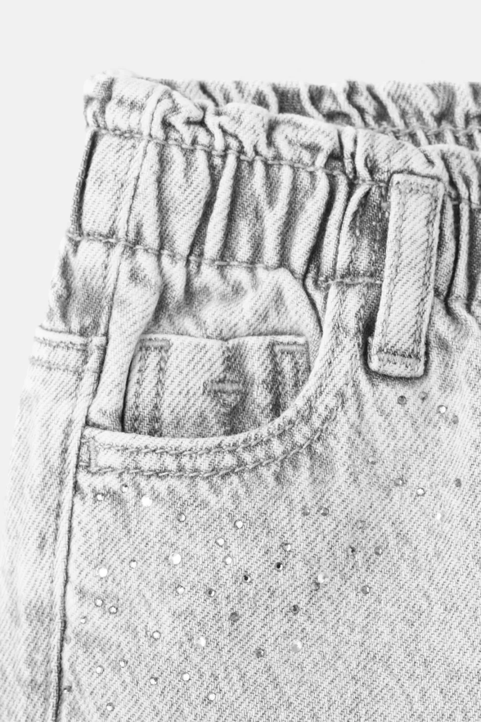 Mango Kids regular fit jeans met strass-steentjes - grijs, foto 6