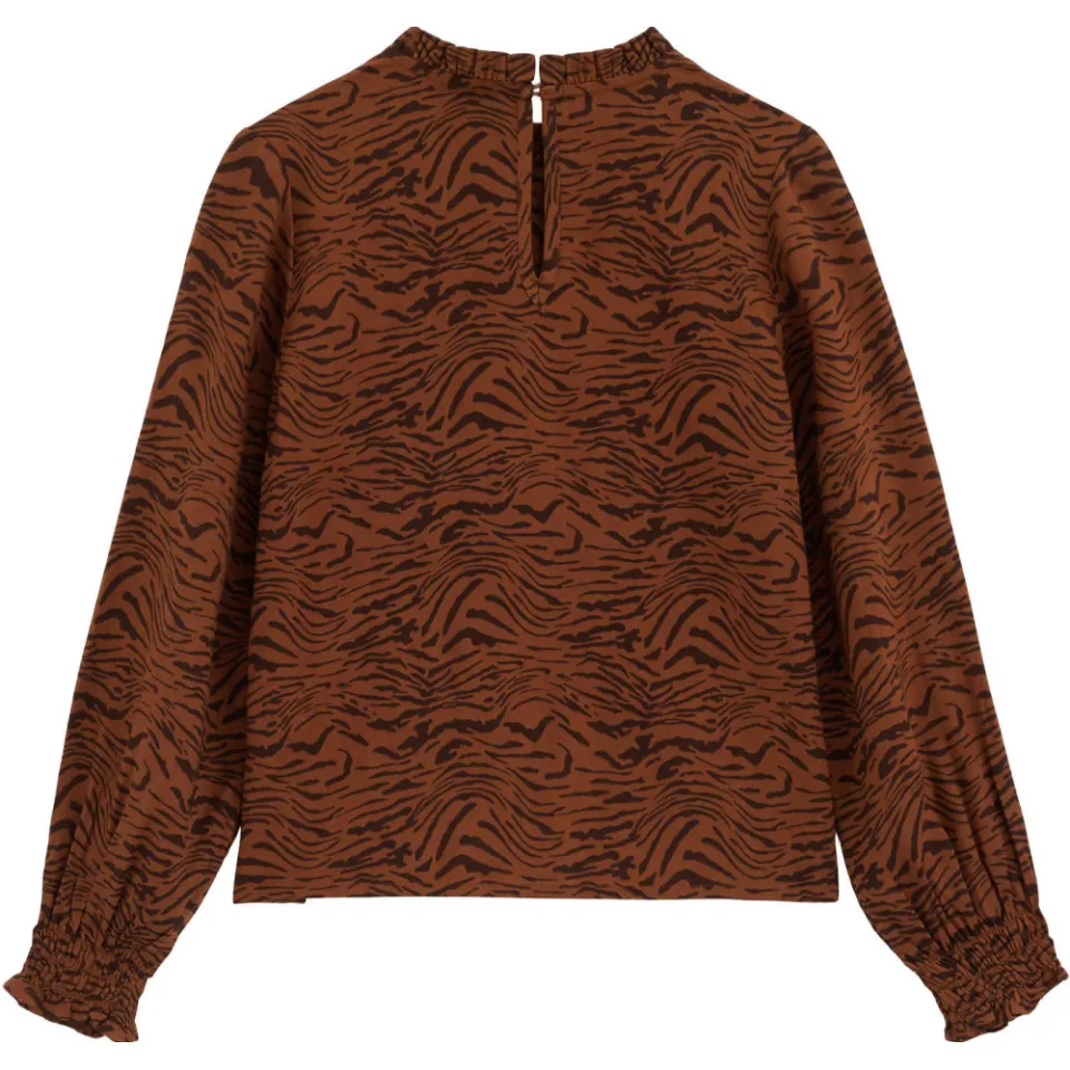 WE Fashion blousetop met zebraprint camel, foto 3
