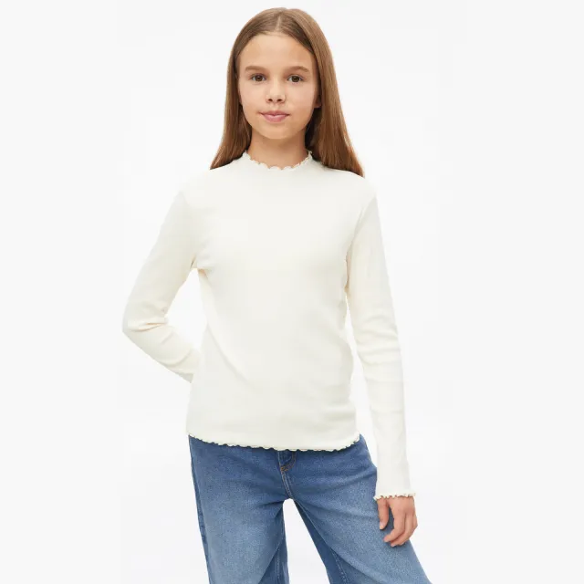 s.Oliver longsleeve met opstaande kraag ecru