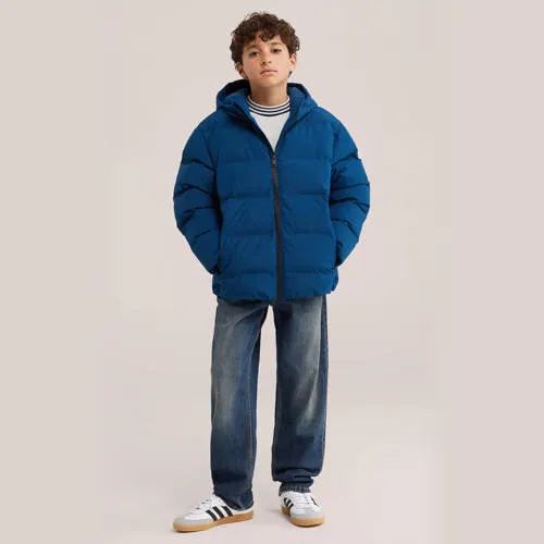 WE Fashion gewatteerde winterjas blauw, foto 3