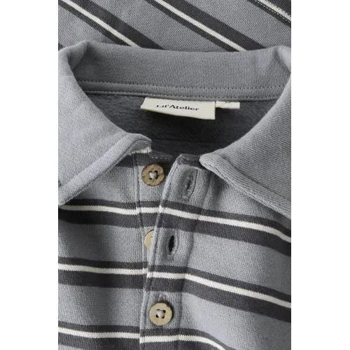 Lil' Atelier MINI gestreepte polo - grijsblauw/donkergrijs, foto 3