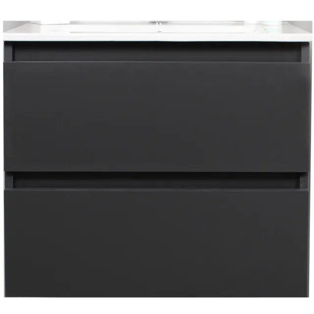 Boss & Wessing Badkamermeubel BWS Pepper Wastafel Porselein Met Kraangat 60x55x46 cm Antraciet