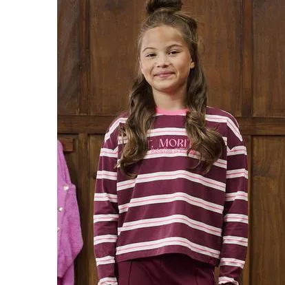 Z8 Diana longsleeve donkerrood donkerrood/wit/roze, foto 4