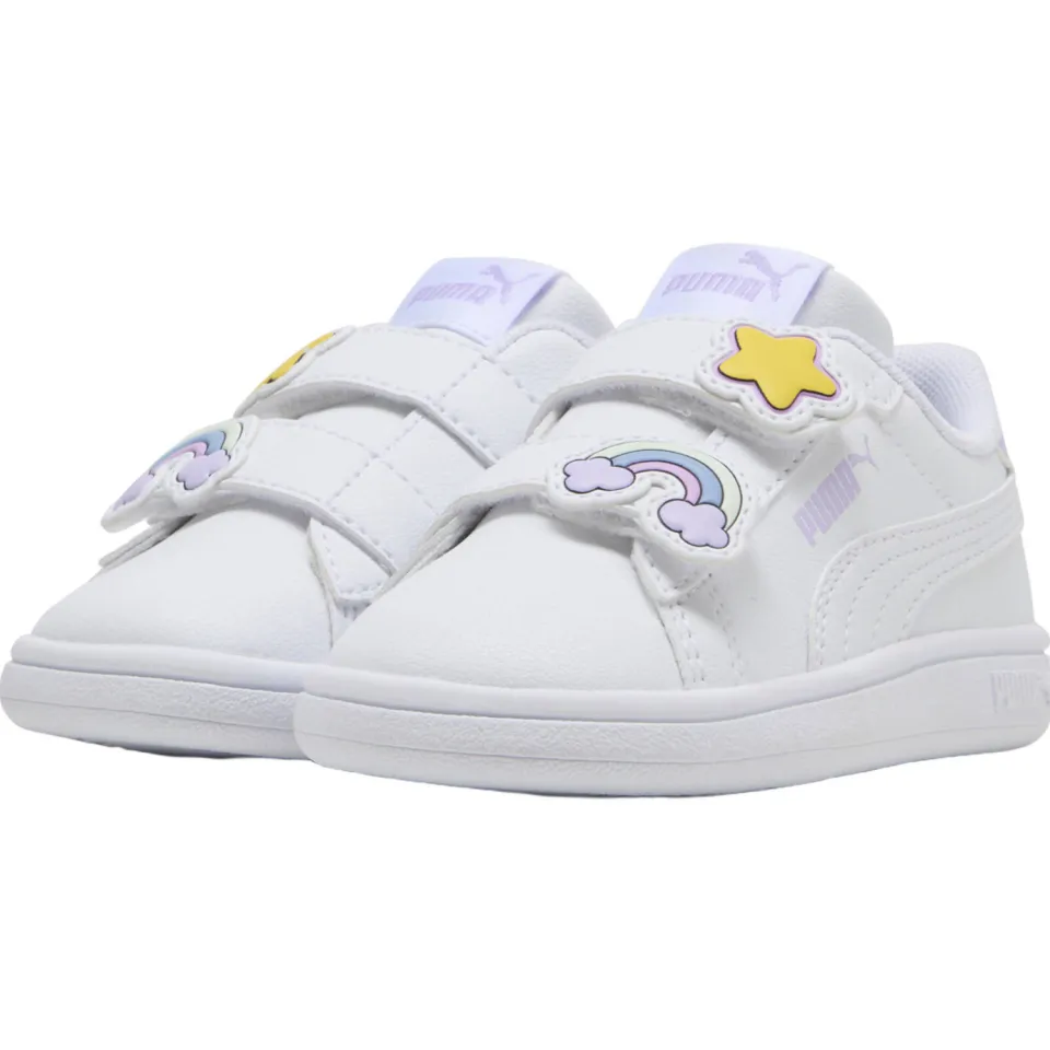 Puma Smash 3.0 imitatieleren sneakers - wit/lila, foto 4