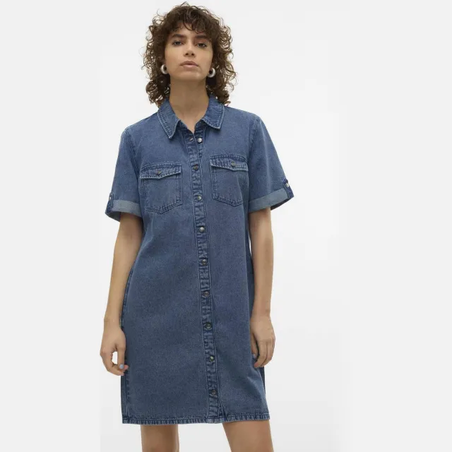Vero Moda VMJENNIE spijkerjurk medium blue denim