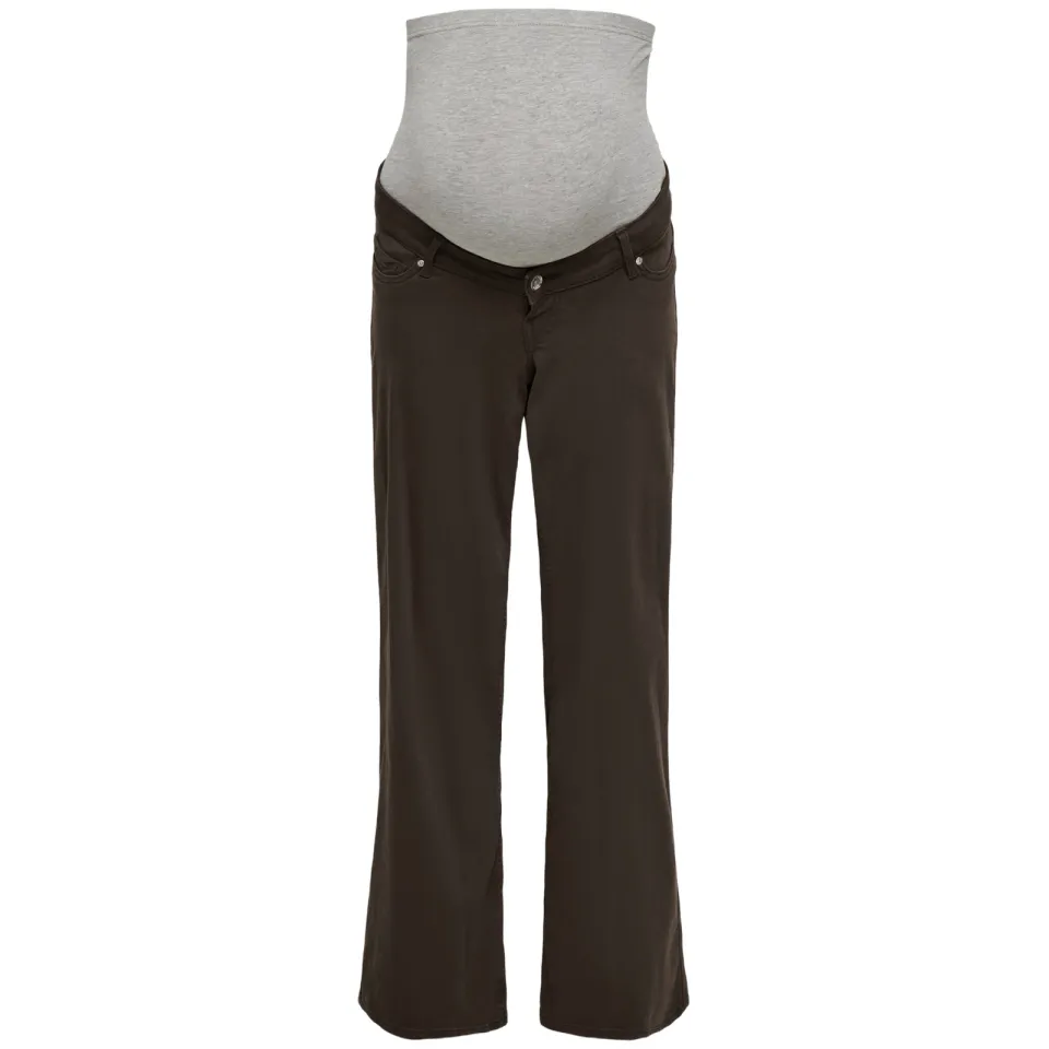 Only MATERNITY Olmmadison high waist wide leg zwangerschapsjeans - donkerbruin, foto 2