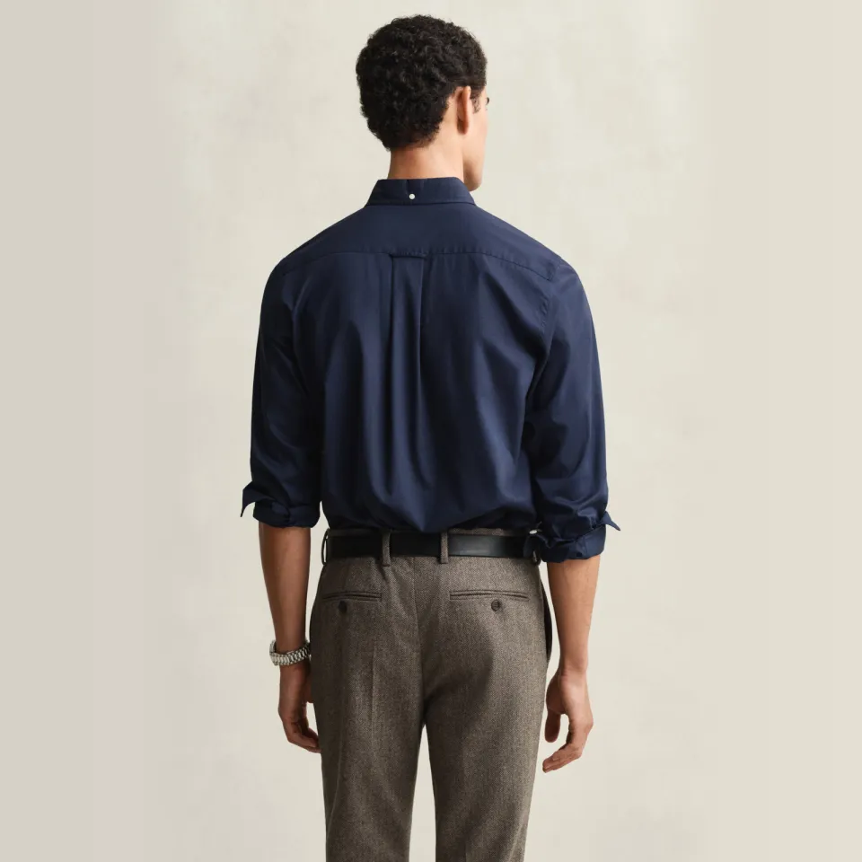 Gant regular fit poplin overhemd donkerblauw marine, foto 4