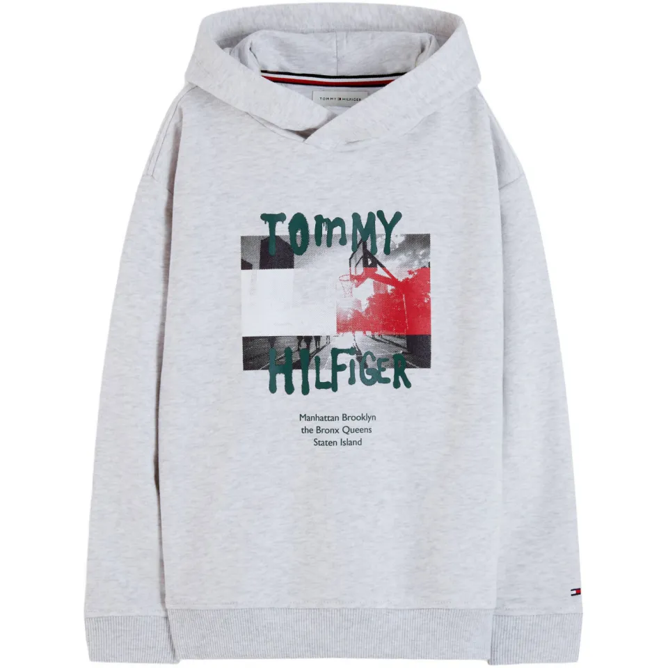 Capuchon sweaters Tommy Hilfiger Flag Grafitti Hoodie grijs melange, foto 2