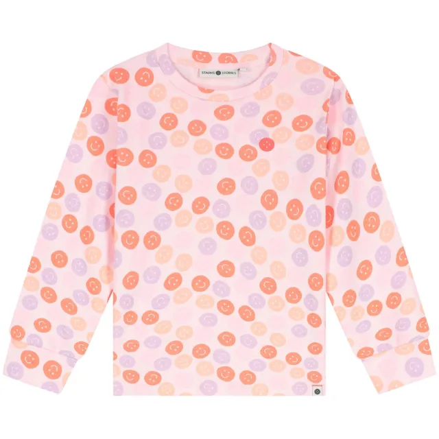 Stains&Stories pyjama met print lichtroze lichtroze/oranje/lila