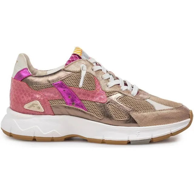 Floris Van Bommel Daysi 05.03 leren sneakers brons/roze