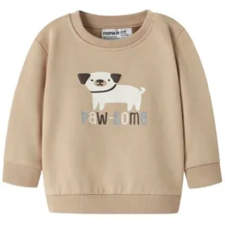 NAME IT BABY rechtvallende sweater met print - beige Printopdruk
