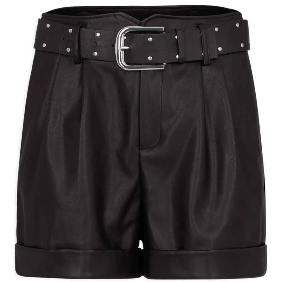 Morgan Shinga imitatieleren korte broek zwart, foto 2