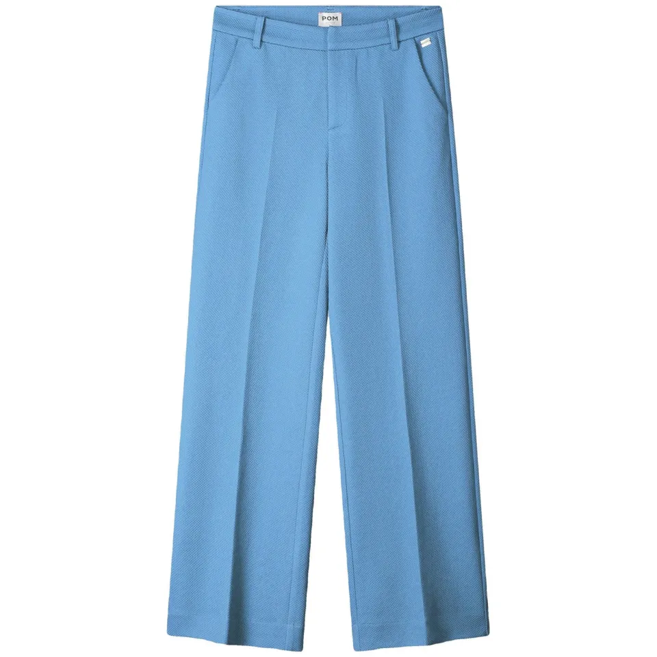 POM Amsterdam wide leg high waist broek blauw, foto 2