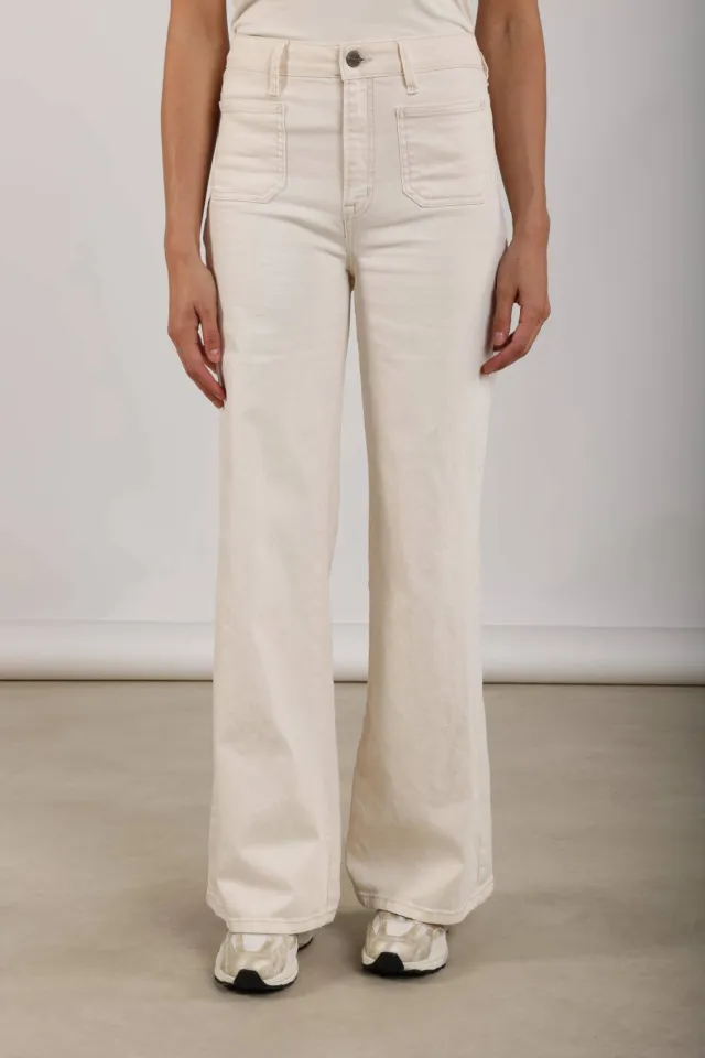 NUKUS Scarlet high waist flared jeans ecru