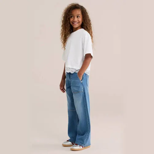 WE Fashion wide leg jeans - mediumblauw, foto 3