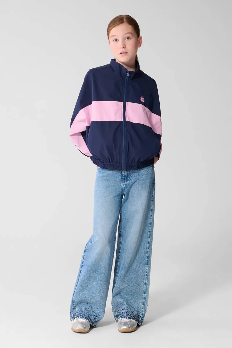 Shoeby wide leg jeans met strass-steentjes - medium blue denim, foto 3