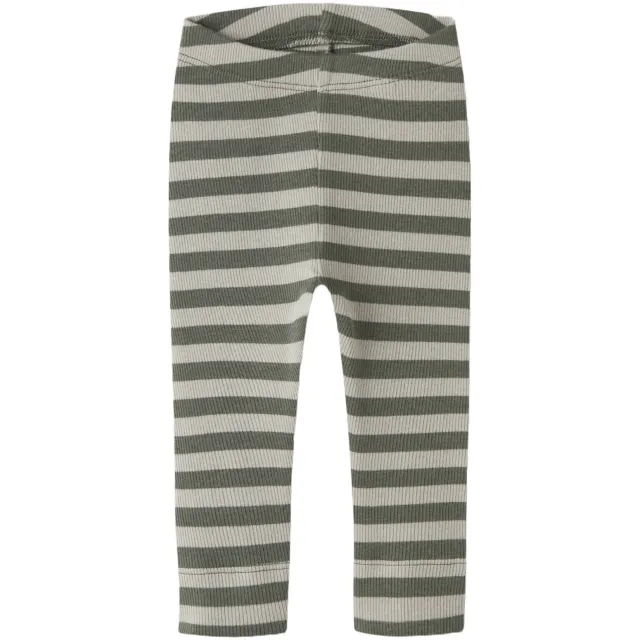 NAME IT Baby gebreide gestreepte legging olijfgroen, foto 2