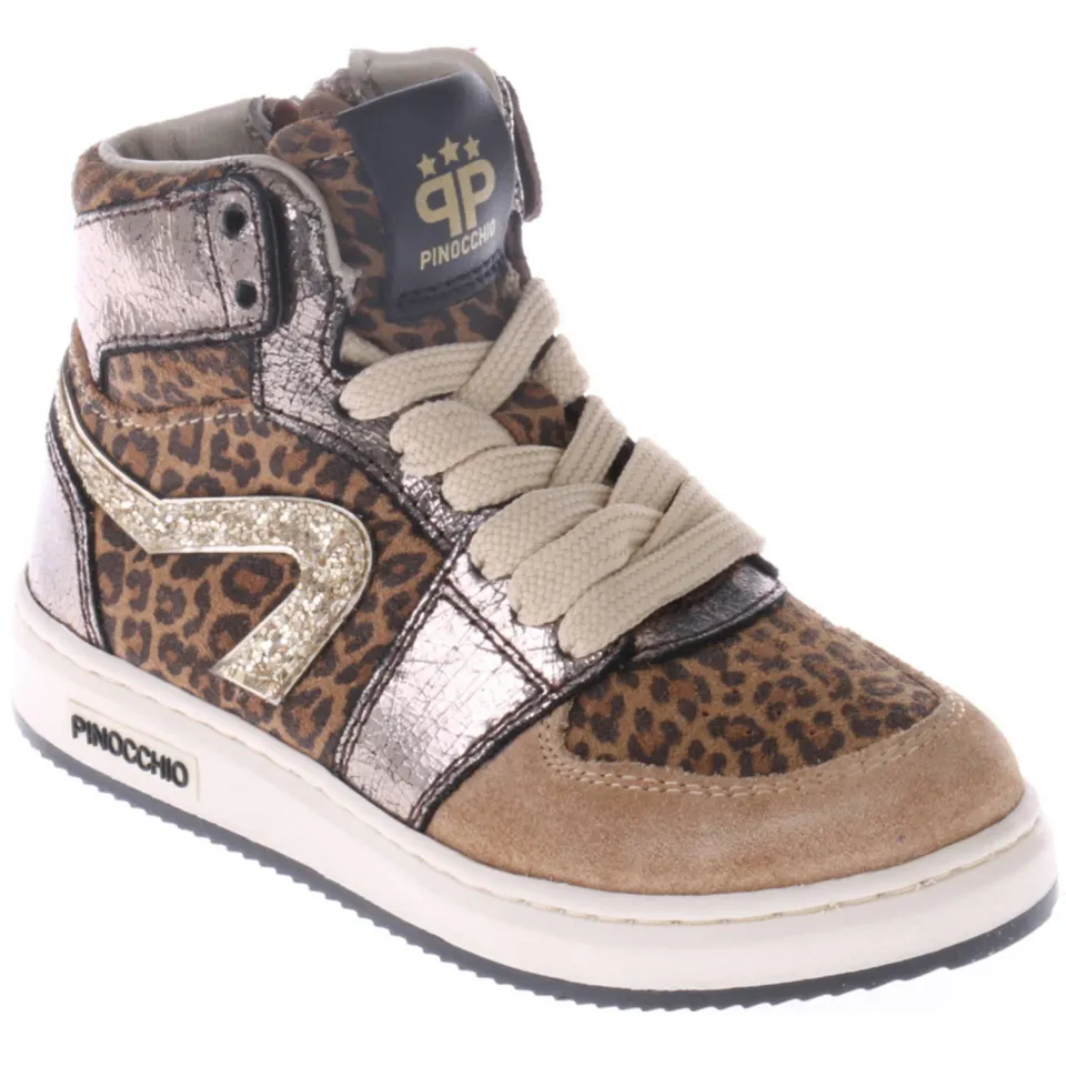 Pinocchio hoge sneakers beige panterprint, foto 6