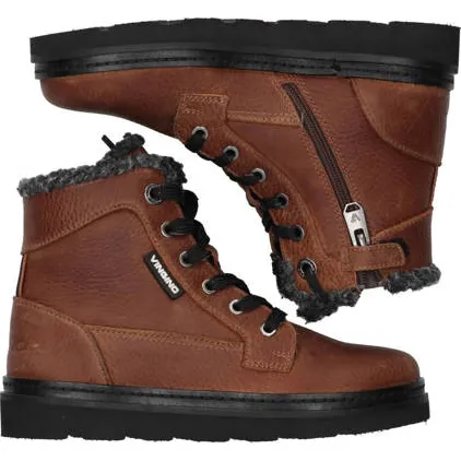 Vingino leren veterboots cognac, foto 2