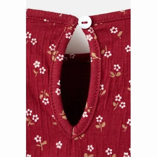 Mango gebloemde longsleeve rood, foto 4
