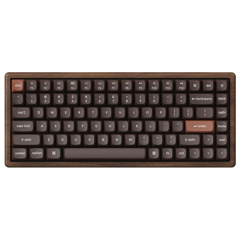 Keychron K2 HE All Wood Edition toetsenbord bruin, foto 2
