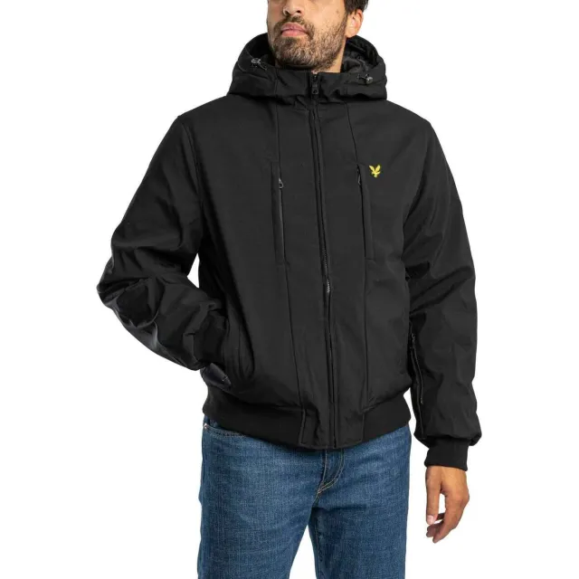 Lyle & Scott gewatteerde softshell jas zwart Jet Black